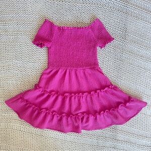 Art Class Pink Off-the-Shoulder Girl's Sundress Small (6-7)